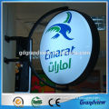 wall mounting illuminated rotated aluminum advertising signs for shops